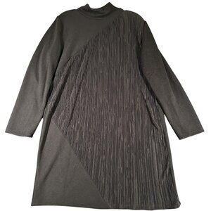 Zara Sweater Dress Womens Large Textured Long Sleeve Mock Neck Tunic Minimalist